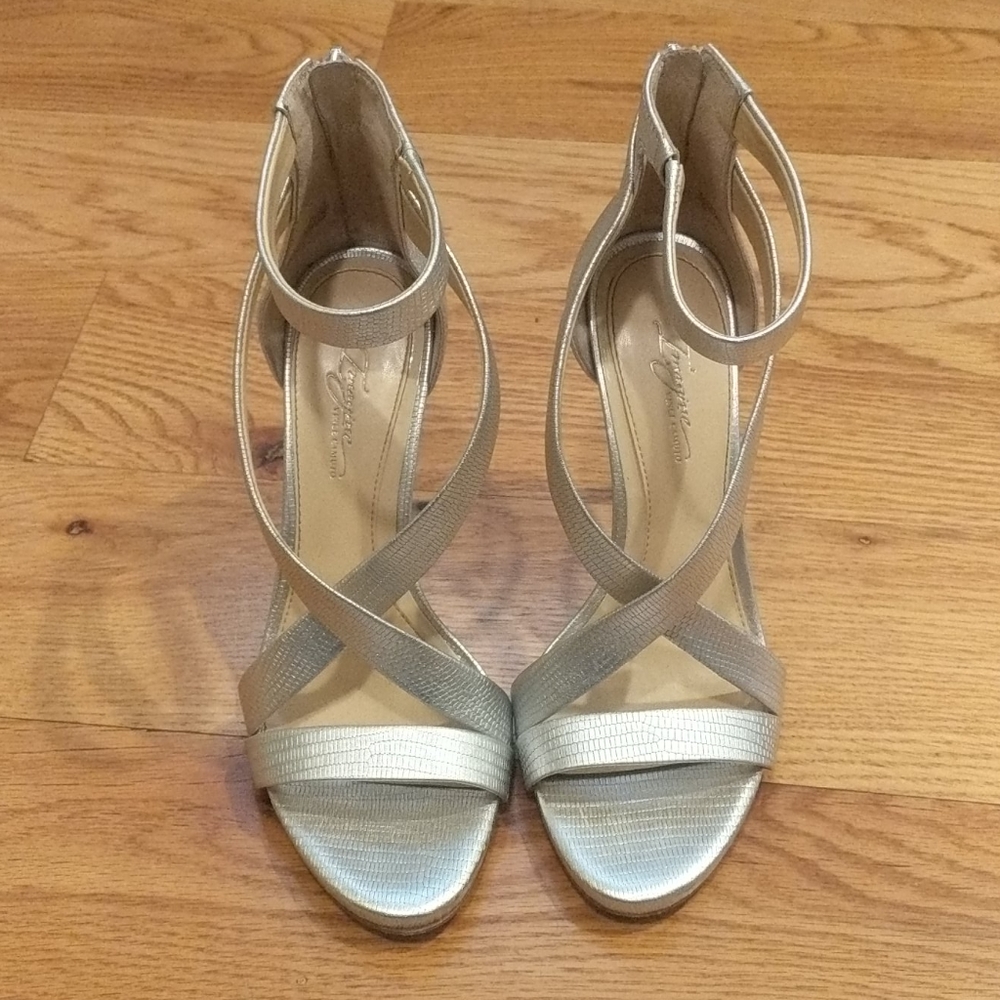 Silver Strappy Stilettos by Imagine Vince Camuto Size 8